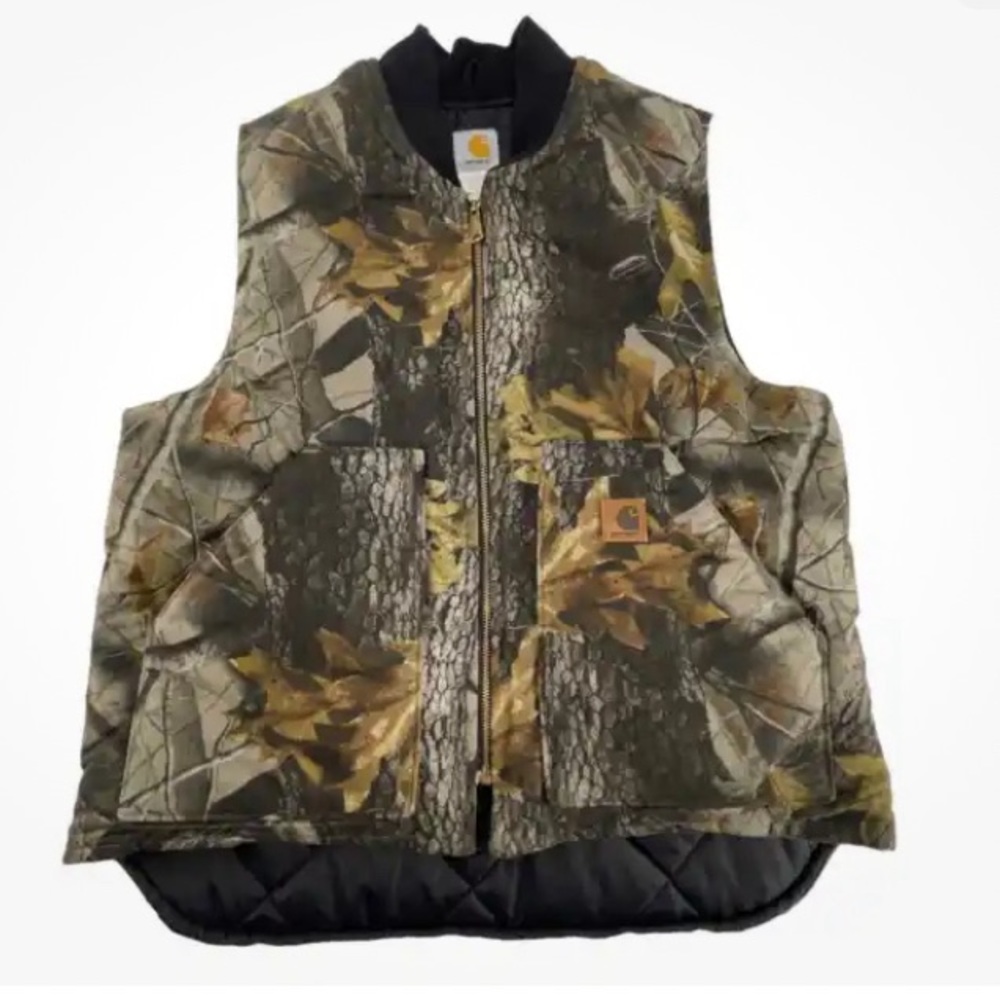 Carhartt Real Tree Hunting Vest Arctic Quilt Lined Mens Large V20 Camo RealTree